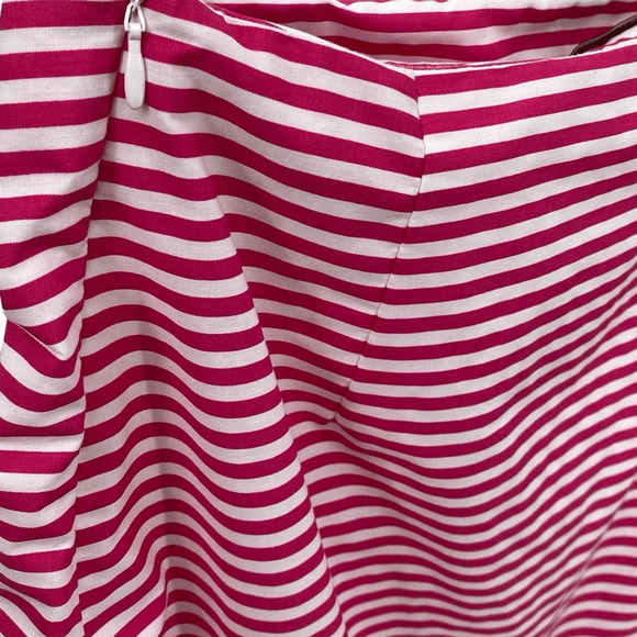 Zara Basic Women's Pink White Striped Knee Length Trumpet A-Line Skirt Medium - Picture 4 of 10